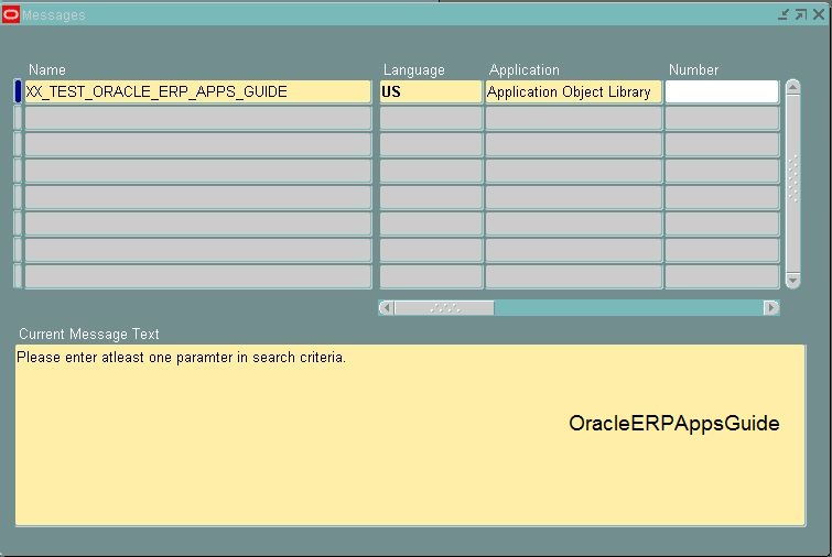 Create a Message from Oracle Forms